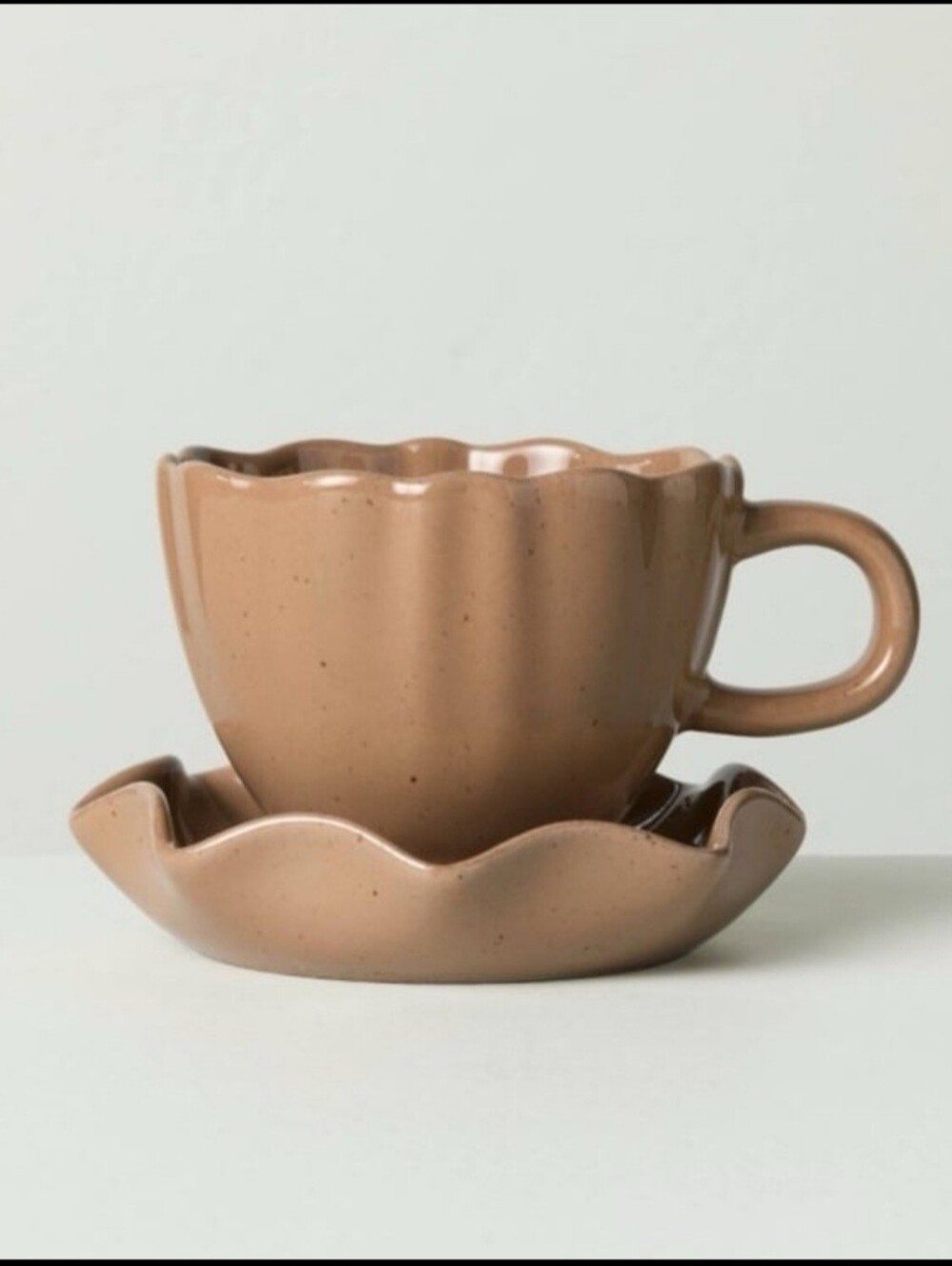 Hearth & Hand With Magnolia 5oz Scalloped Stoneware Espresso Cup & Saucer